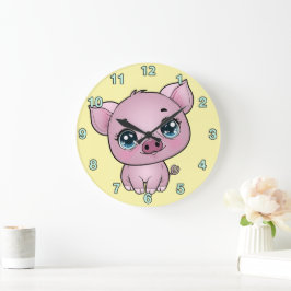 Kids Piglet Wall Clock ラージ壁時計