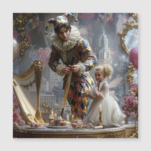 Kids pillow with 3D photography of a mother and da (正面)