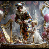 Kids pillow with 3D photography of a mother and da