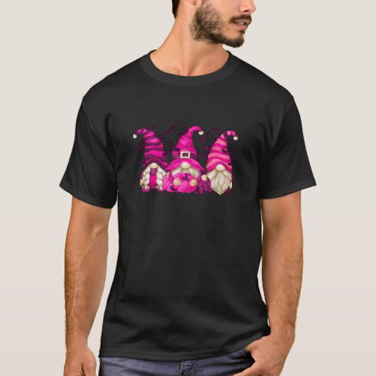Kids Pink Witch Gnome Graphic Kids Pumpkins For Ha Tシャツ (正面)