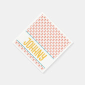 Kids Pirate Crossbones NAME モダン Orangeおもしろい スタンダードカクテルナプキン (角)