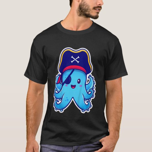 Kids Pirate Octopus cute children's design (C) Tシャツ (正面)