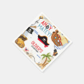Kids Pirate Party | Ahoy Matey Pirate Birthday  スタンダードカクテルナプキン (角)