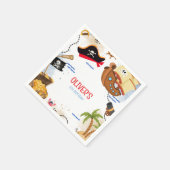 Kids Pirate Party | Ahoy Matey Pirate Birthday  スタンダードカクテルナプキン (角)