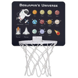 Kids Planets宇宙飛行士モノグラムカラフル宇宙 ミニバスケットボールゴール