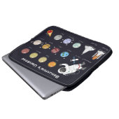 Kids Planets宇宙飛行士モノグラムカラフル宇宙 ラップトップスリーブ (正面下部)