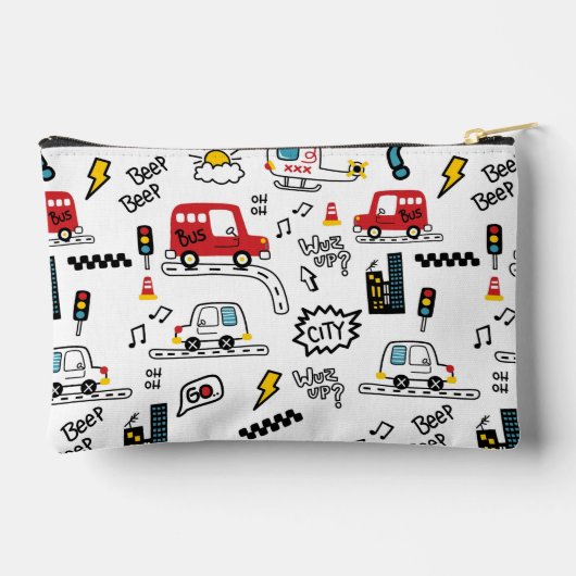 Kids Playful Transport Pattern  アクセサリーポーチ (裏面)