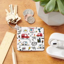 Kids Playful Transport Pattern  キーホルダー
