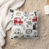 Kids Playful Transport Pattern  クッション (ブランケット)