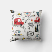 Kids Playful Transport Pattern  クッション (裏面)