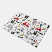 Kids Playful Transport Pattern  ドアマット (アングル)