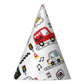 Kids Playful Transport Pattern  パーティーハット (左)