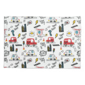 Kids Playful Transport Pattern  枕カバー (裏面)