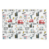 Kids Playful Transport Pattern  枕カバー (正面)