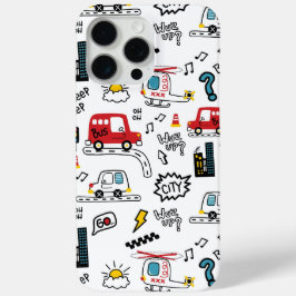 Kids Playful Transport Pattern  iPhone 15 Pro Maxケース