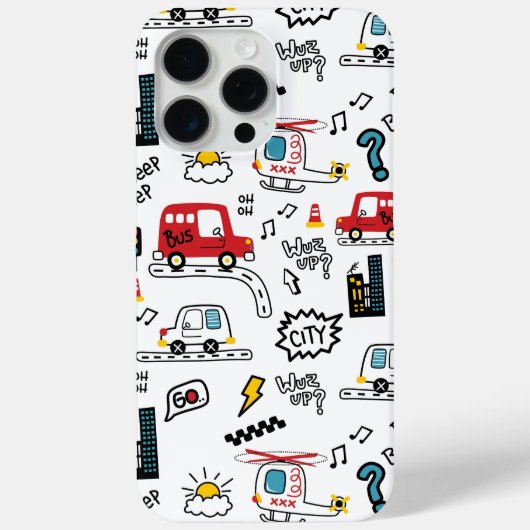 Kids Playful Transport Pattern  Case-Mate iPhoneケース (裏面)