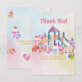 Kids Playground Birthday Thank You Card Watercolor サンキューカード (正面/裏面)