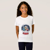 Kids Playing Soccer in Christmas Snowball Tシャツ (正面フル)