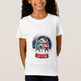 Kids Playing Soccer in Christmas Snowball Tシャツ