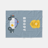 Kids Police Branet – 名前パーソナライズされた毛布 フリースブランケット (正面(横))