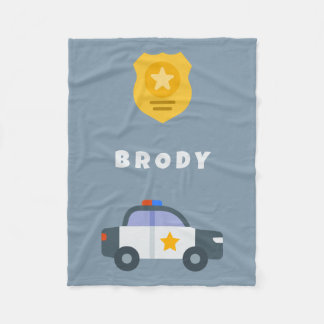 Kids Police Branet – 名前パーソナライズされた毛布 フリースブランケット