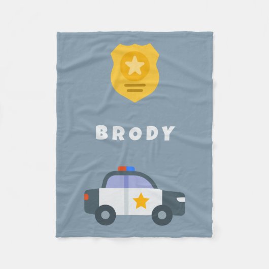 Kids Police Branet – 名前パーソナライズされた毛布 フリースブランケット (正面)