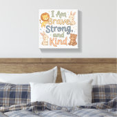 Kids Positive Affirmation Brave Strong Kind キャンバスプリント (インサイチュ (寝室))