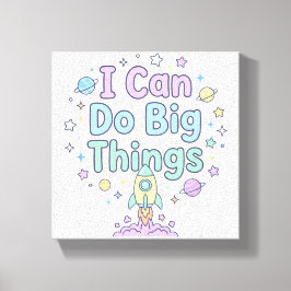Kids Positive Affirmation I Can Do Big Things キャンバスプリント