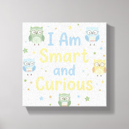 Kids Positive Affirmation Smart and Curious キャンバスプリント