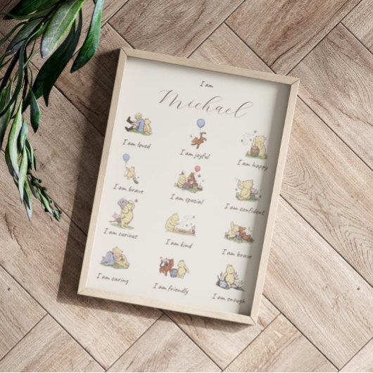 Kids Positive Affirmation Winnie the Pooh Themed ポスター