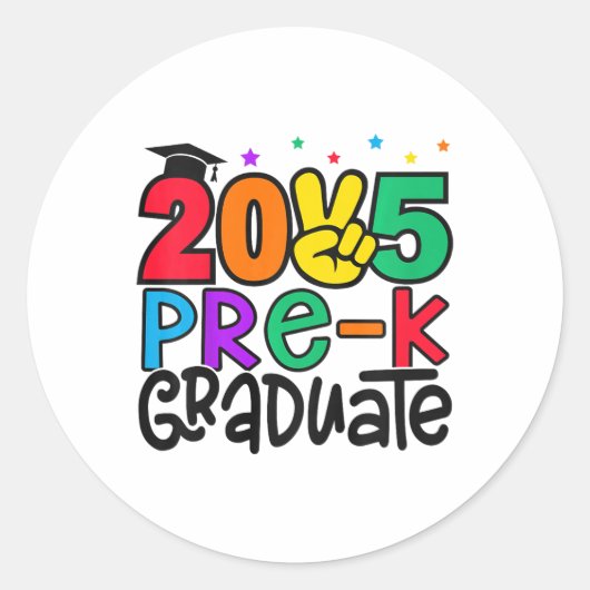 Kids Pre-k Graduate 2025 Preschool Graduation Cl O ラウンドシール (正面)