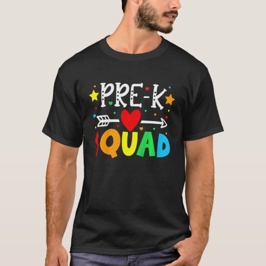 Kids Pre K Squad Back To School Preschool Teacher Tシャツ (正面)