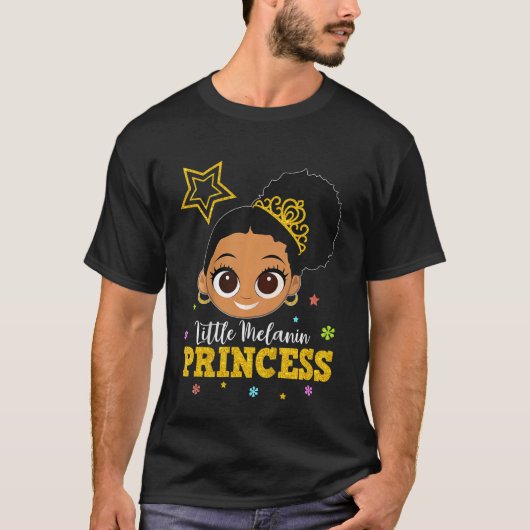 Kids Princess Birthday Outfit Melanin Afro Natural Tシャツ (正面)