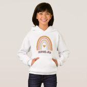 Kids’ Pullover Hoodie – Boho Rainbow “Choose Joy”  (正面フル)