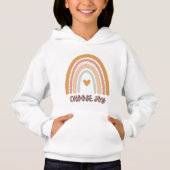 Kids’ Pullover Hoodie – Boho Rainbow “Choose Joy”  (正面)