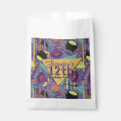 Kids Purple Retro Witchy Halloween Birthday フェイバーバッグ (正面)