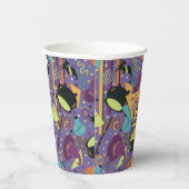 Kids Purple Retro Witchy Halloween Birthday 紙コップ (右)