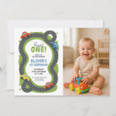 Kids Race Car Birthday Party 招待状 (正面)