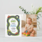 Kids Race Car Birthday Party 招待状 (スタンド正面)