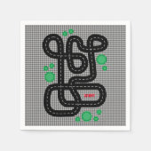 Kids Race Track Cars Trucks Name Fun スタンダードカクテルナプキン (正面)