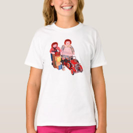 KIDS Raggedy Ann & Andy消防車のおもちゃをブロック Tシャツ