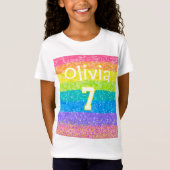 Kids Rainbow Birthday Editable Text Design Tシャツ (正面)