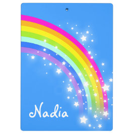 Kids rainbow stars sky blue名前clipboard クリップボード