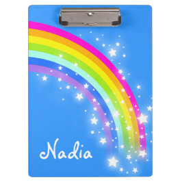 Kids rainbow stars sky blue名前clipboard クリップボード