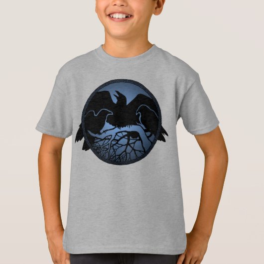 Kid's Raven Shirts Raven Crow Art Kid's Sweatshirt Tシャツ (正面)