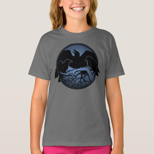 Kid's Raven Shirts Raven Crow Art Kid's Sweatshirt Tシャツ (正面)