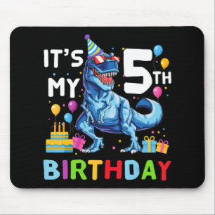 Kids Rawr I'm 5 5th Birthday Party Tレックス恐竜 マウスパッド
