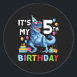 Kids Rawr I'm 5 5th Birthday Party Tレックス恐竜 ラウンドシール<br><div class="desc">Kids Rawr I'm 5 5th Birthday Party Tレックス恐竜ギフトfor Boys</div>