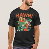 Kids Rawr I'm Two Rex 2nd Birthday Second Dinosaur Tシャツ (正面)
