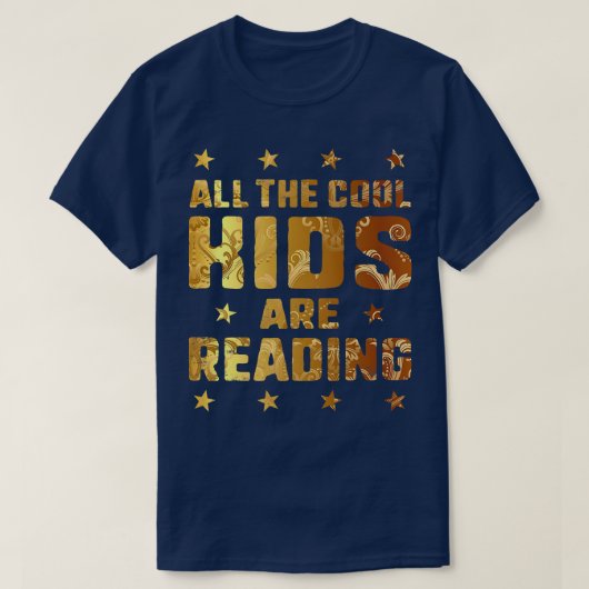 Kids Reading Golden Books Lover Girls Bookworm Lib Tシャツ (デザイン正面)